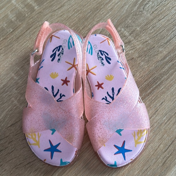 Old Navy toddler size 9 sandals pink glitter - Picture 1 of 4